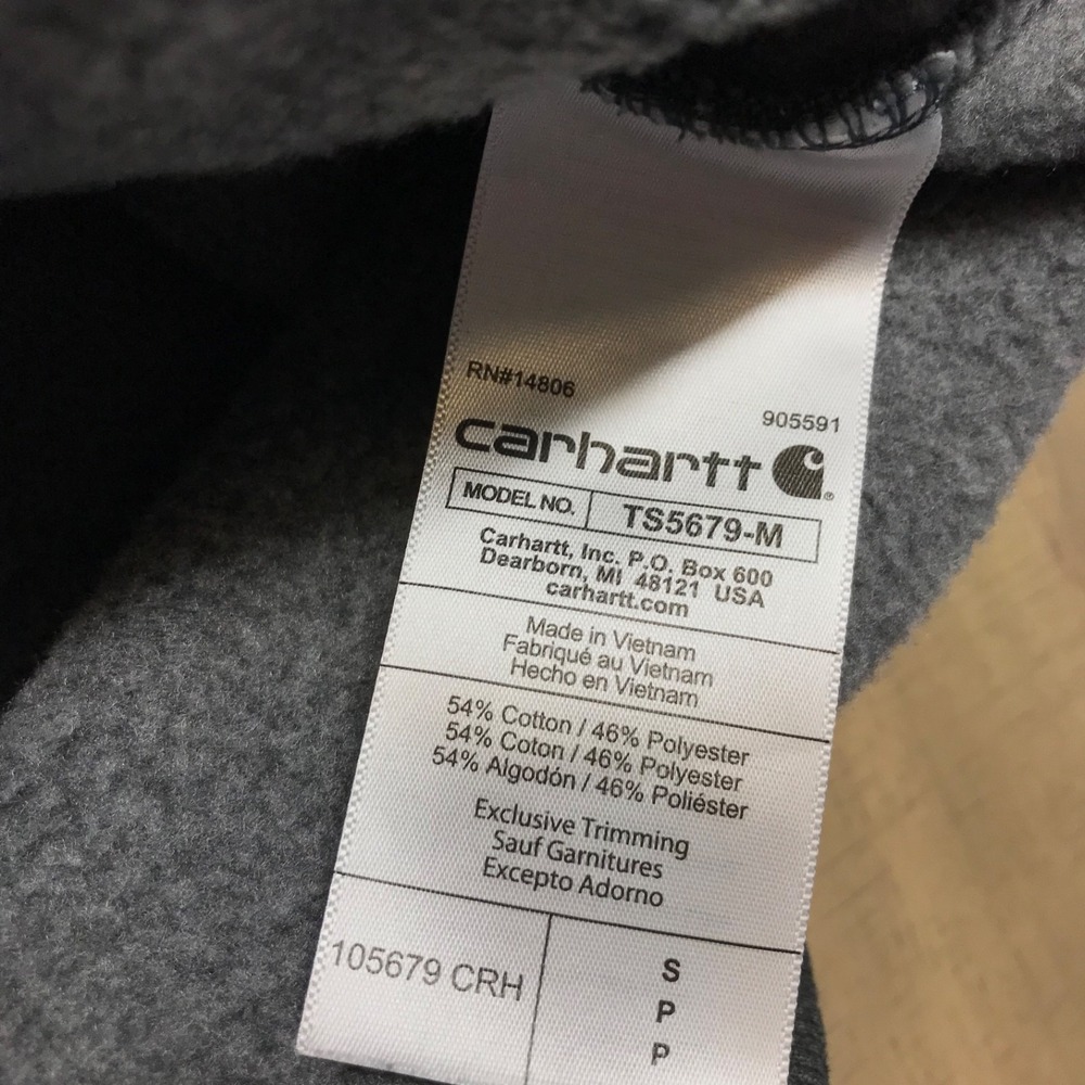 Carhartt Hoodie Sweatshirt Mens Size S Gray Rain Defender Loose Fit Logo Graphic - Picture 6 of 10